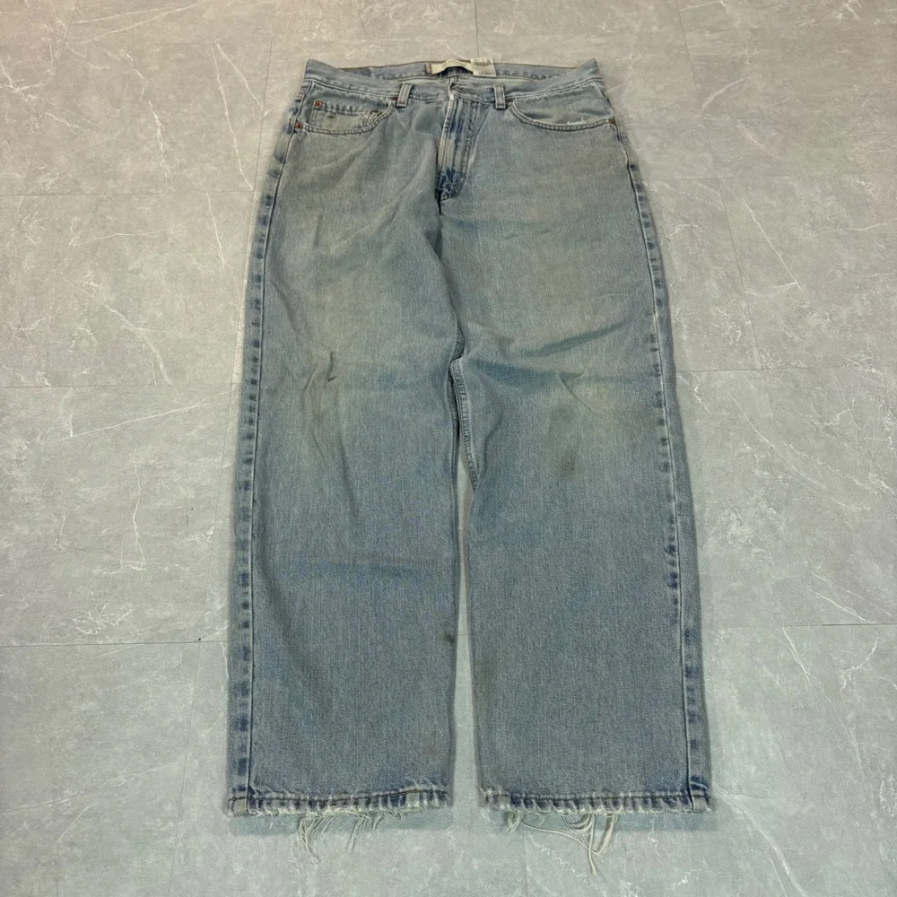Levis 550 Relaxed Fit Jeans Mens W34 L30 Light Wash Distressed Denim 3099